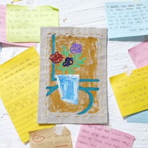 해질녘 꽃병 미니 패브릭 포스터 벽장식, 김하다