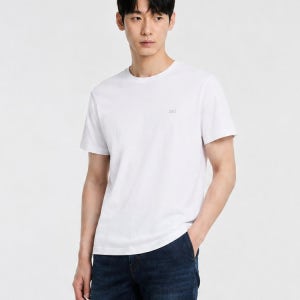 [닥스 골프 남성] [스테디셀러]화이트 로고자수 반팔티셔츠 WGTS5B001WT