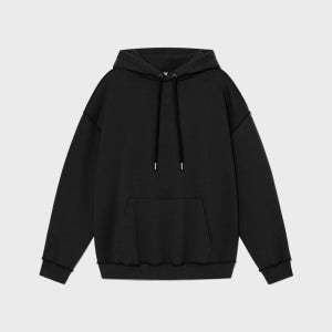 [우알롱] Signature reverse heavy hoodie - BLACK