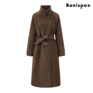 [보니스팍스]원버튼 소매 스트랩 벨티드 롱 코트 (XP4JH003L0)