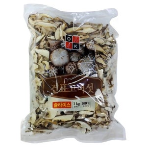 오케이식품 건표고버섯 슬라이스 1kgX2개 동고버섯 버섯요리 대용량