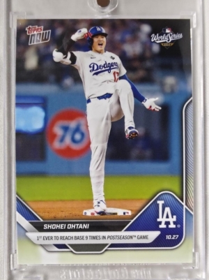 2025 TOPPS NOW 탑스 나우 오타니 쇼헤이 역사상 최초 월드시리즈 9출루 LA 다저스 MLB 야구 카드