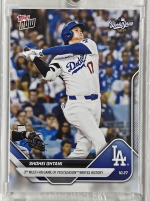 2025 TOPPS NOW 탑스 나우 오타니 쇼헤이 단일 포스트시즌 최초 멀티 홈런 3개 LA 다저스 MLB 야구 카드