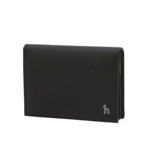 [헤지스 액세서리] [COLOR POINT] 블랙 라인배색 소가죽 명함지갑 HJHO6E603BK