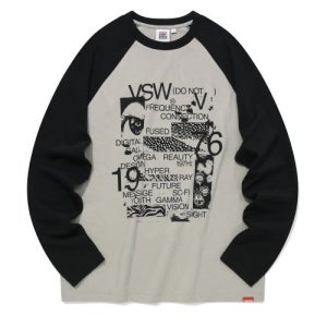 [비전스트릿웨어] VSW Text Graphic Long Sleeve Warm Gray VS2401LT01WG