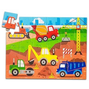 중장비 트럭 24피스 원목 퍼즐 놀이 탈것 장난감 / 비가(VIGA)
