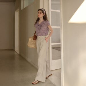 [심플레트로] [8월21일 예약배송] SR_Ramie french wide-leg pants