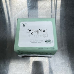 [새상품] 그날레시피 리얼 코튼 생리대 중형 12개입 P80279