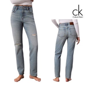 캘빈클라인 청바지 여성 하이라이즈 레트로 팬츠 리버블루