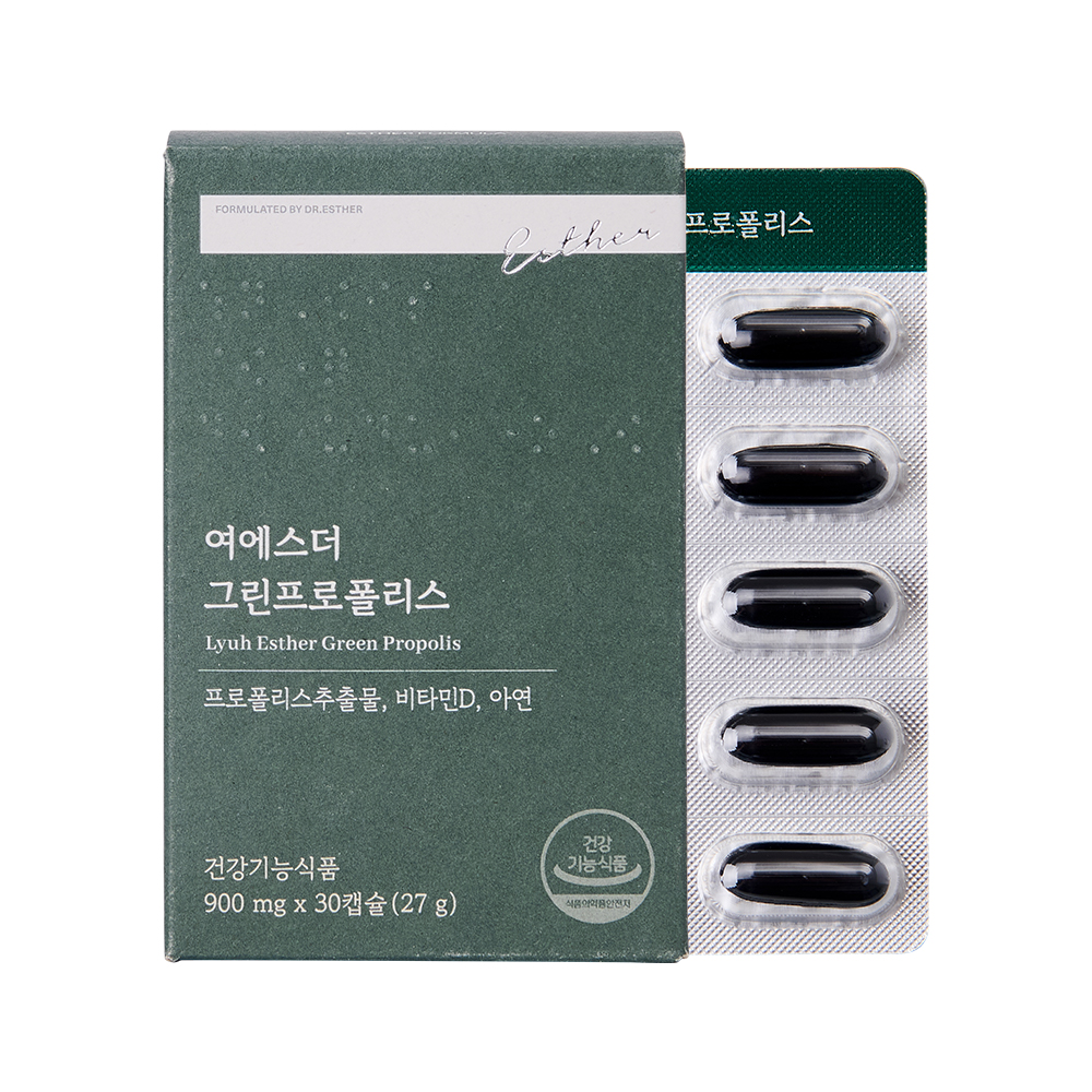 에스더포뮬러 여에스더 그린<b>프로폴리스</b> 900mg x 30캡슐, 1개