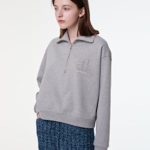 [아떼 바네사브루노] [스테디셀러] 그레이 로고자수 면 맨투맨티셔츠 WVTS5B703G1