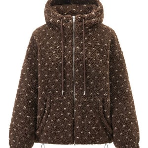 [비엔엑스] 빈티지 도트 뽀글이 후드 스트링 자켓 (BX4JK024L0)