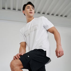 스포츠웨어 멀티플 그래픽 맨즈 러닝 티셔츠 땀복 화이트