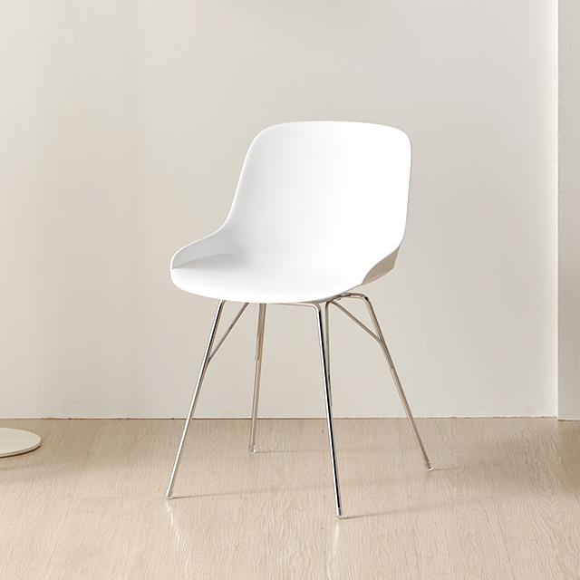 M896 PP <b>크롬</b> 의자 1인용, 화이트