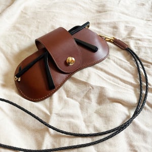 가죽공방 소가죽 선글라스 케이스, 애시드 레더 스튜디오