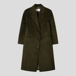 [플모] 클래식 알파카 울 싱글 롱 코트 [카키] FLF008A