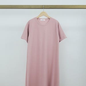 샵앤 국산 여성 라운드 링클프리 임부복 오버핏 롱원피스 LL-WDR-4667-핑크