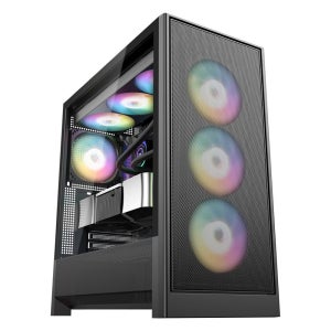 :데이븐 DAVEN D7 Mesh 세븐팬 컴퓨터 PC 케이스 (블랙)