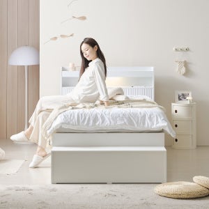 라자가구 루시아 E0 모아 슬라이딩 벙커 수납 침대 프레임 SS/Q (매트선택)