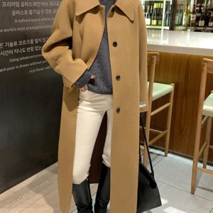 [단독40%특가][프리미엄퀄리티]명품완벽재현 포에트 싱글카라 캐시미어 핸드메이드 롱코트