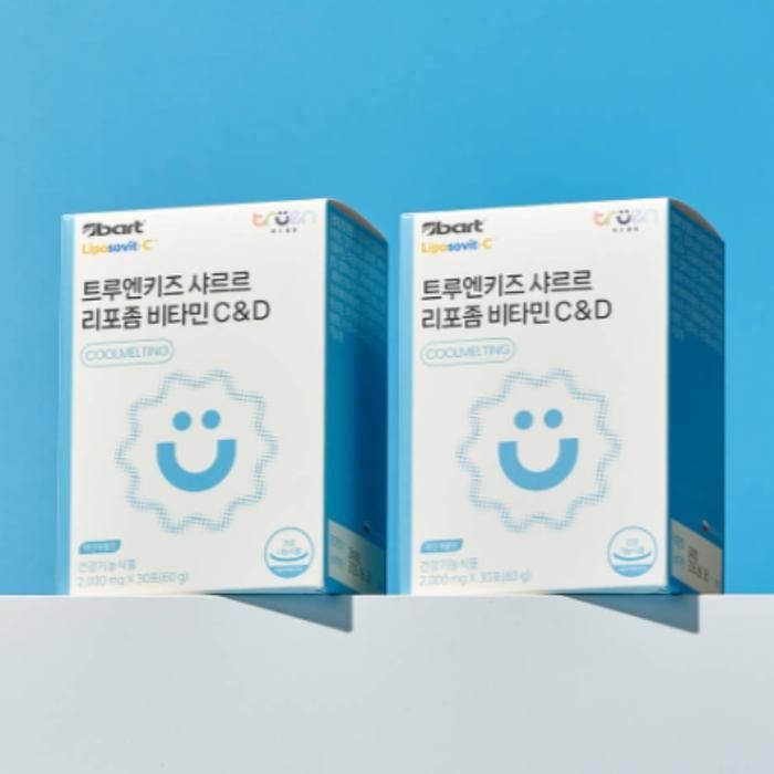 트루엔 어린이 키즈 리포좀 <b>비타민C</b> <b>비타민</b>D 30포 X2
