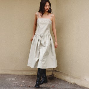 [구호플러스] Bustier Flared Long Dress  Beige (KE4171M03A)