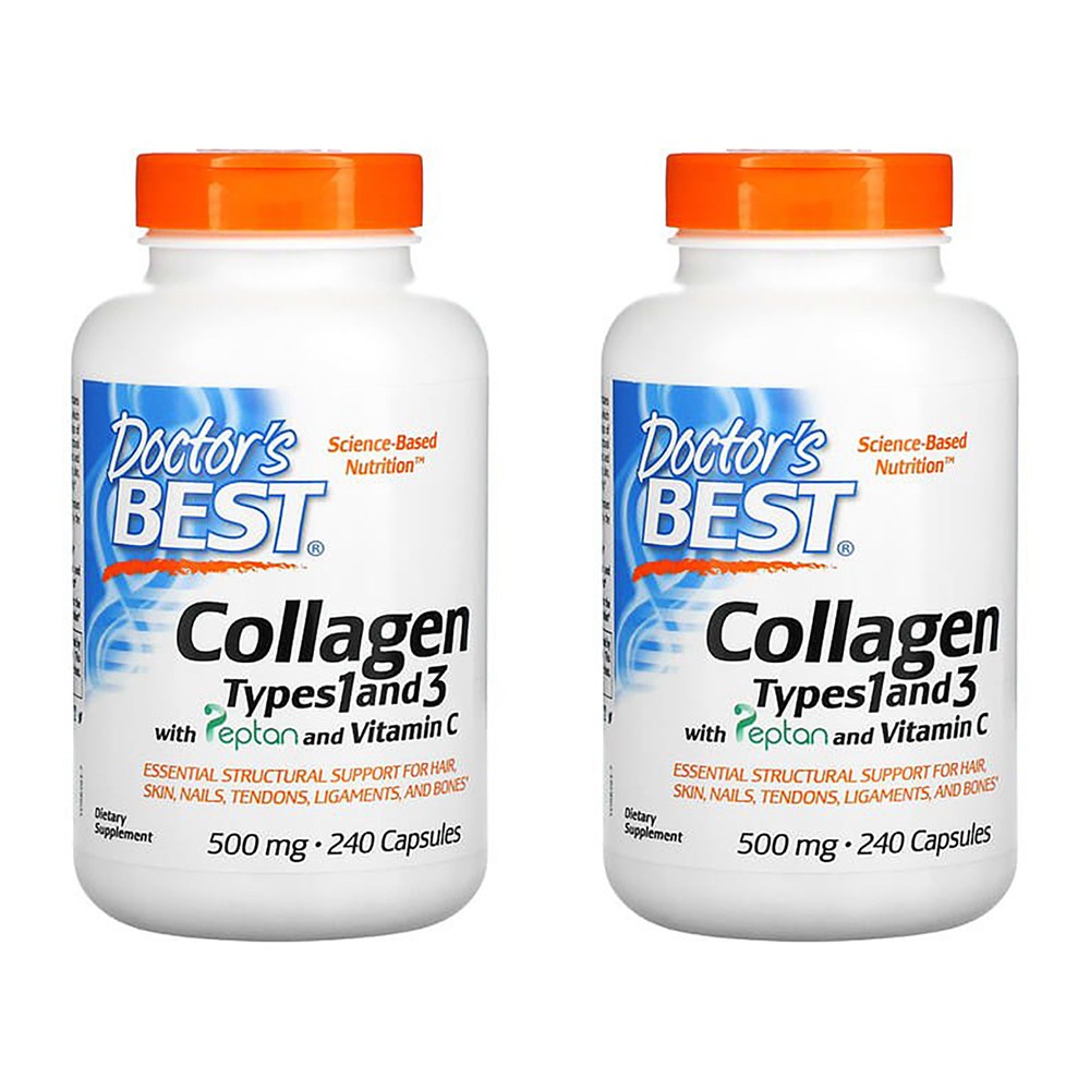 닥터스베스트 <b>콜라겐</b> 1형 3형 펩탄 비타민C 500mg 240캡슐 x 2개