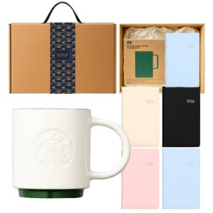 스타벅스 시그니처 사이렌 머그 237ml+ 2026 양장 플래너 수첩 판촉물 제작 전문~선물세트~답례품(실속형)