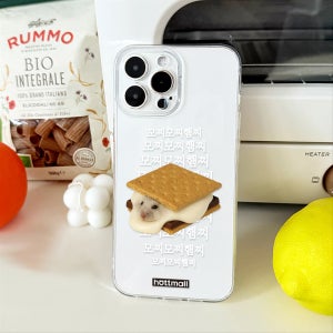 💖1+1💖모찌햄찌 투명 핸드폰 케이스, 핫티몰