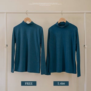 6DA32440HN_제니 속기모 2사이즈 반목티[반목,티셔츠,2사이즈,반목티,여유핏,속기모,기모티,기본,이너,데일리,베이직,겨울,가을]