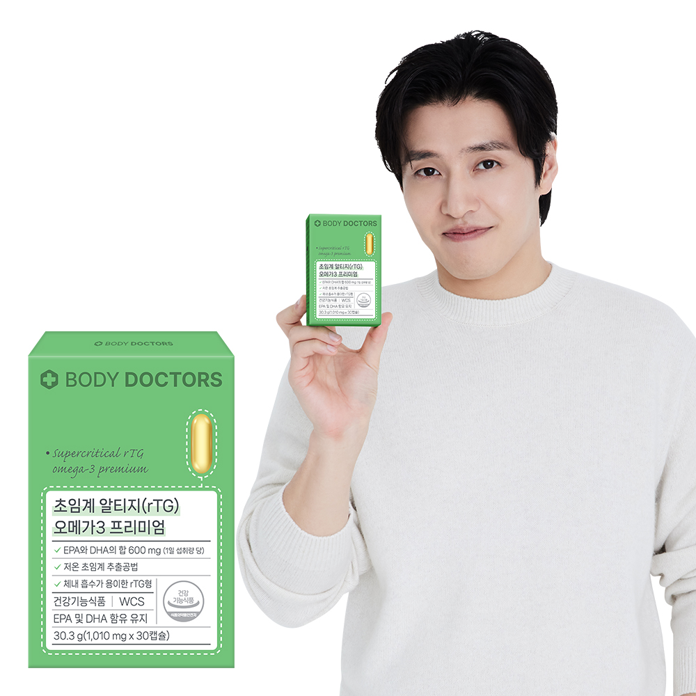 바디닥터스 초임계 알티지 <b>오메가3</b> 프리미엄 1010mg x 30캡슐, 6개