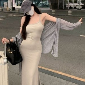 데일리원피스 여성 7컬러 여름 끈나시 롱원피스 여유핏 홈웨어룩