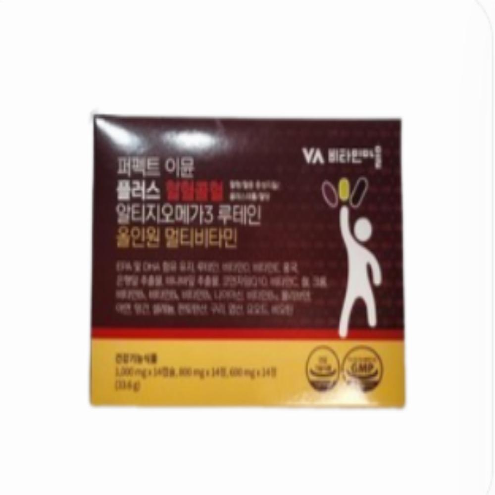 비타민마을 퍼펙트 이뮨 플러스 혈혈콜혈 <b>알티지오메가3</b> <b>루테인</b> <b>올인원</b> 멀티비타민