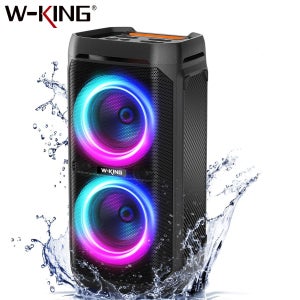 W-KING T11 100W RMS 휴대용 블루투스 스피커, BT5.3, IPX6 방수, 파티 붐박스 무선 딥 베이스/115dB 강력한 사운드