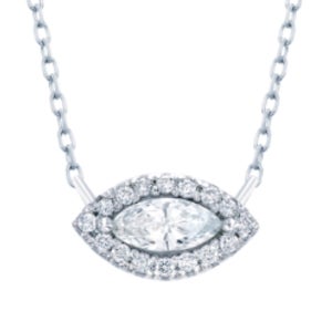 14k골드 천연 마퀴즈컷 E컬러 SI1 등급 다이아몬드 목걸이