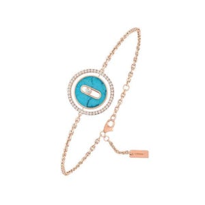 메시카 럭키 무브 18k 로즈 골드 다이아몬드 터키석 팔찌 11652 PG Lucky Move Rose Gold Diamond Turquoise Bracelet 134620574