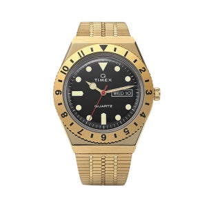 타이맥스 TW2V18800 큐 레트로 골드톤 남성 메탈 시계