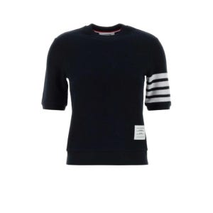 톰브라운 여성 네이비 Midnight 면 반팔 티셔츠 FJS222AJ0248 415