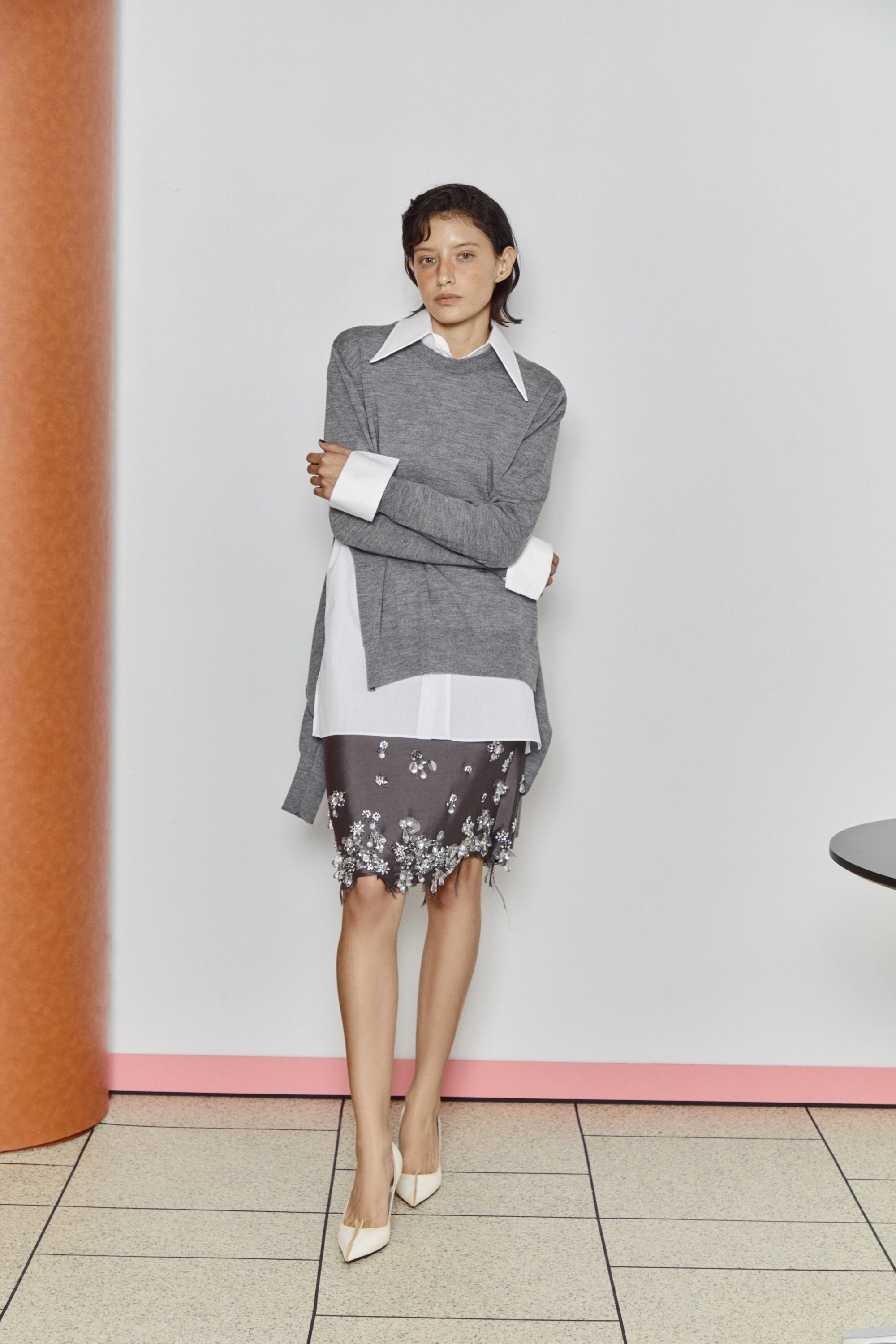 [페이우] Atelier Bijou Skirt - 그레이