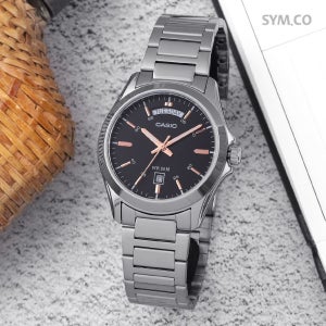 카시오 MTP-1370D-1A2 클래식 라운드 데이데이트 정장 남자 메탈 시계 d