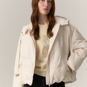 [MICHAA] 후드 퀼팅 구스 패딩 점퍼 [MIQ1WPD600]