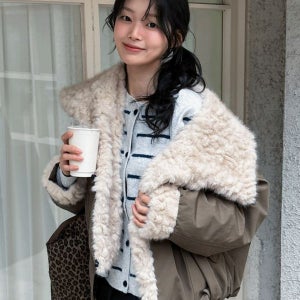 [쿨키튼] [🩶퍼 카라/한파대비]마시멜로우 퍼카라 범버 지퍼 자켓 아우터 2colors_KDJI708Z