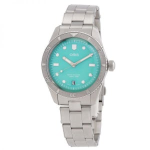 오리스 다이버스 식스티파이브 38mm 그린 다이얼 유니섹스 시계 1196737 Divers Sixty Five 오토매틱 Cotton Candy 01 733 777 115370969