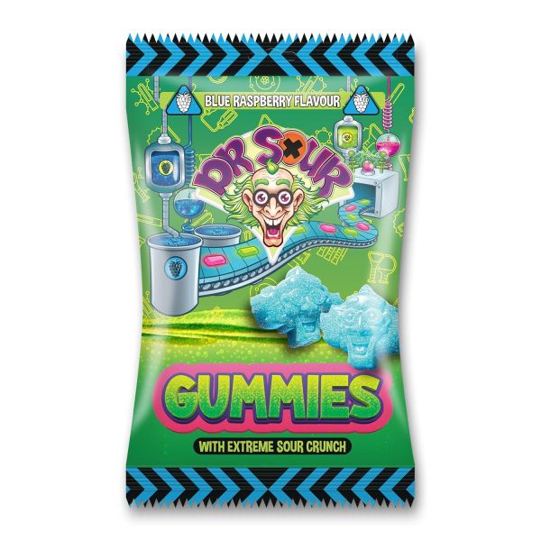 펠코 닥터 사워 <b>구미</b> 캔디 설탕 코팅 블루 라즈베리 맛 200g 7온스