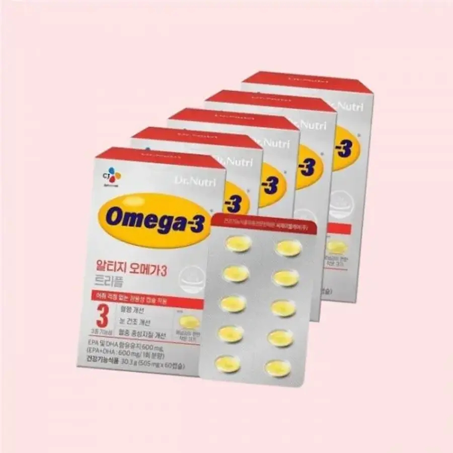 <b>CJ웰케어</b> 닥터뉴트리 알티지 <b>오메가3</b> 트리플 505mg60캡슐 5박스 5개월분 4389924