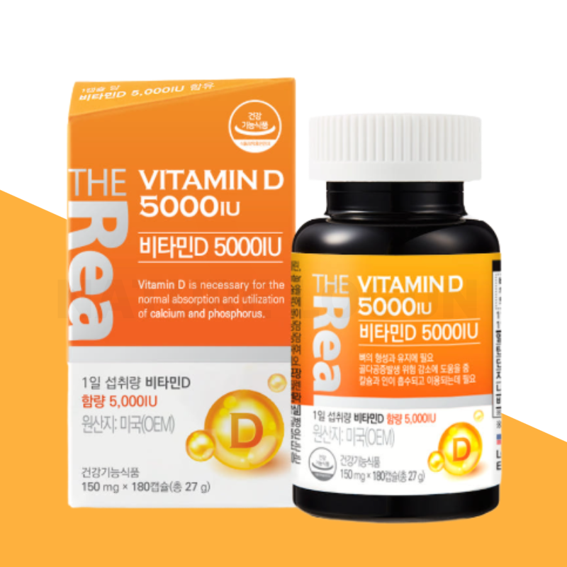 TheRael <b>더리얼 비타민 D3</b> 5000IU 고함량 온가족 비타민D 임산부 어린이