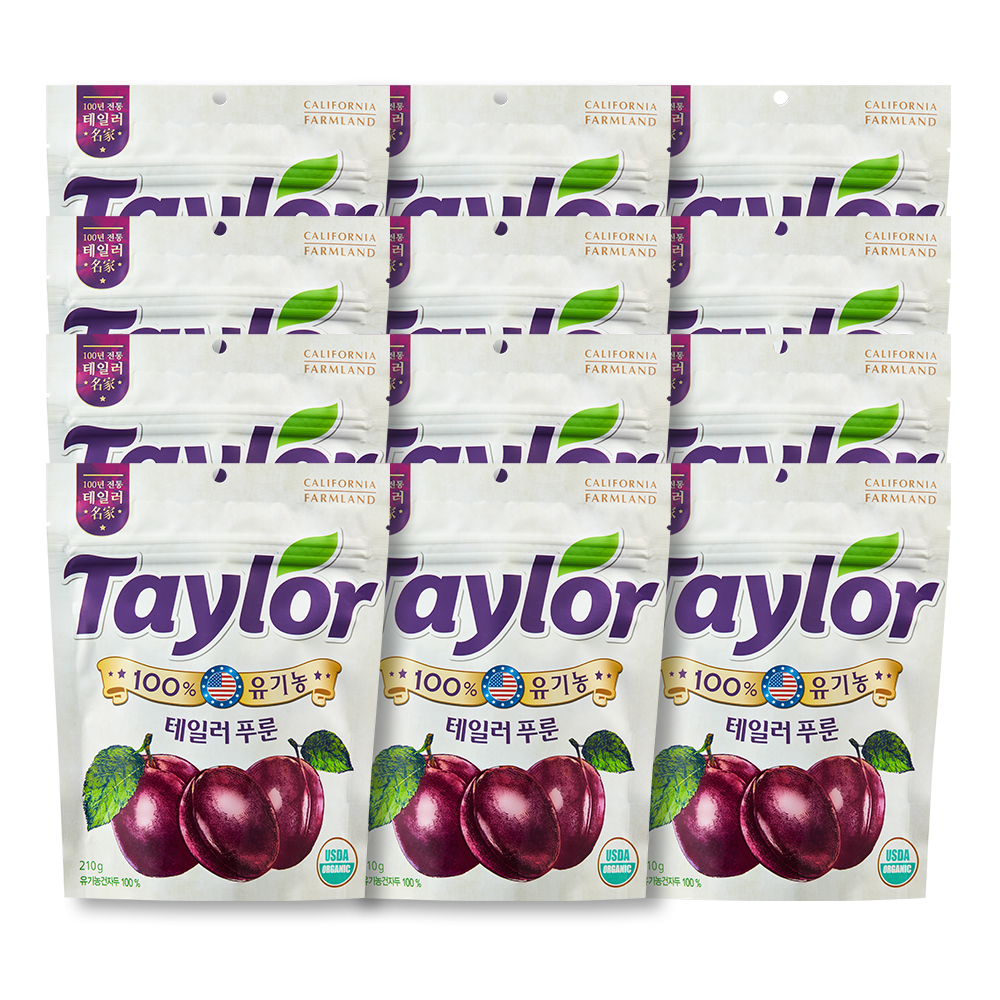 테일러팜스 테일러 유기농 푸룬 건자두 210g, 6개