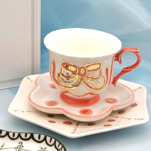 힐링 오렌지 티타임 리본 앤틱찻잔 2종 택1, 아틀리에지 포터메리