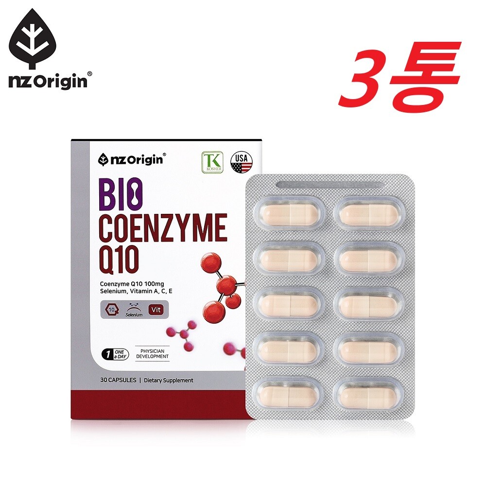 엔젯오리진 코큐텐 코엔자임Q10 코큐10 셀렌 비타민A C E 750mgX30정X3통