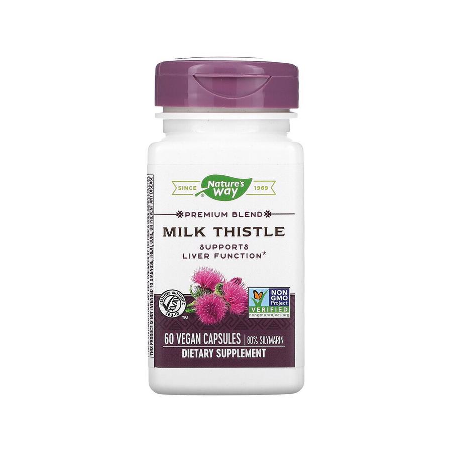 [iHerb 공식] <b>Nature’s Way</b>, Milk Thistle, 표준화, 60 식물성 캡슐